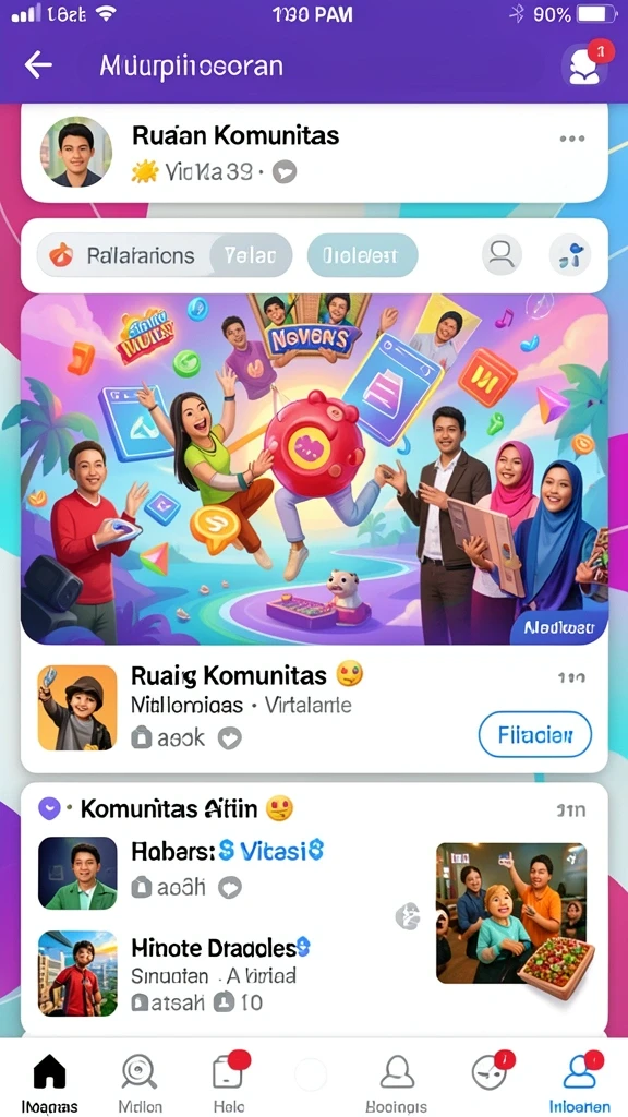 Fitur sosial untuk berinteraksi dengan pemain lain.