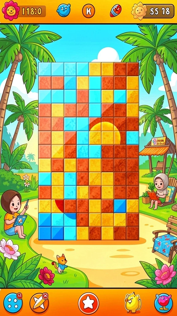 Tampilan grafik yang menawan dan berwarna-warni.