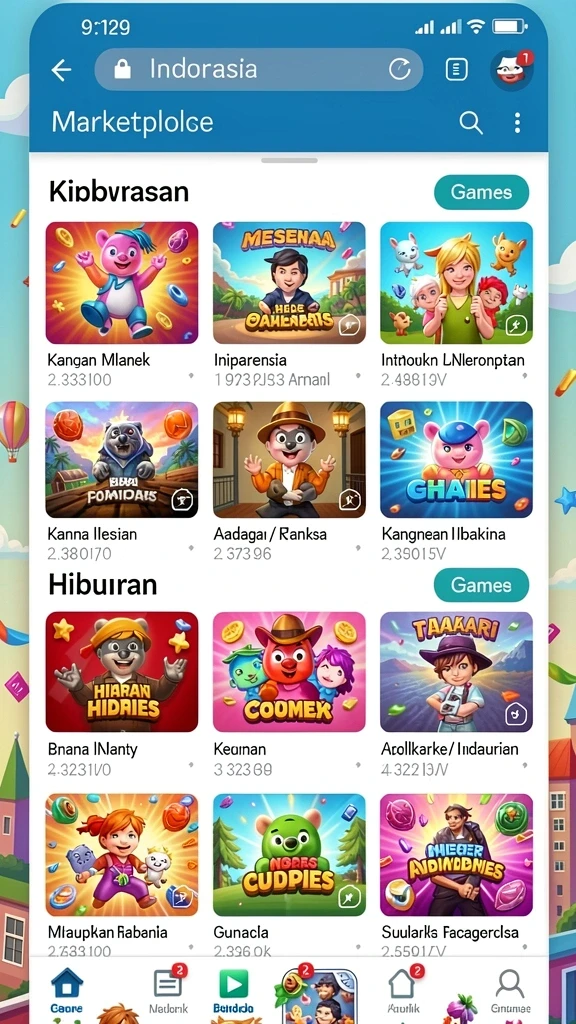 Screenshot menunjukkan karakter yang sedang menjalani tantangan seru.