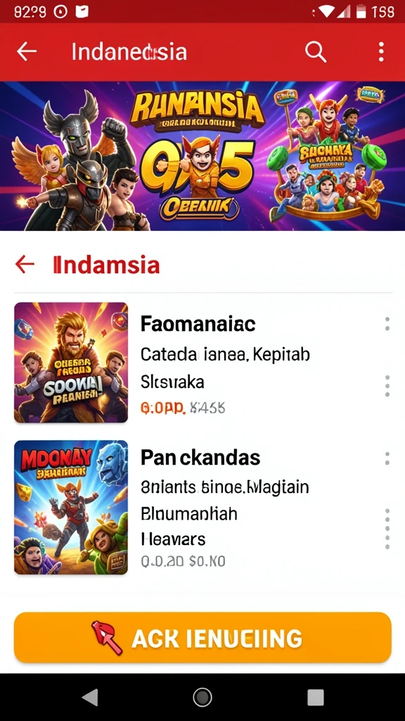 Tampilan menu utama yang menarik dan mudah dinavigasi.