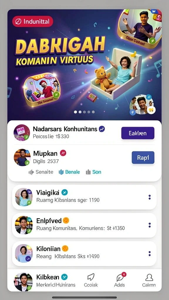 Fitur sosial memungkinkan interaksi dengan pemain lain secara real-time.