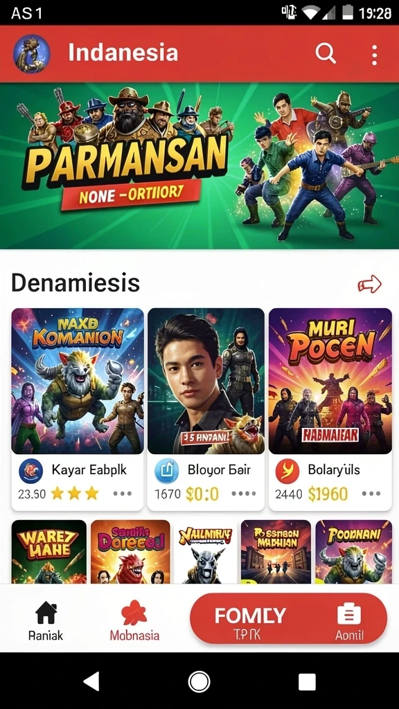 Tampilan menu awal yang menarik dan mudah dinavigasi.