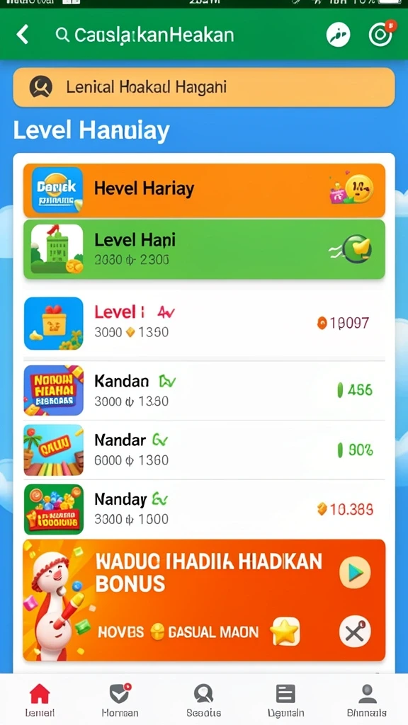 Tampilan menawan dari layar utama LUCKYDF.
