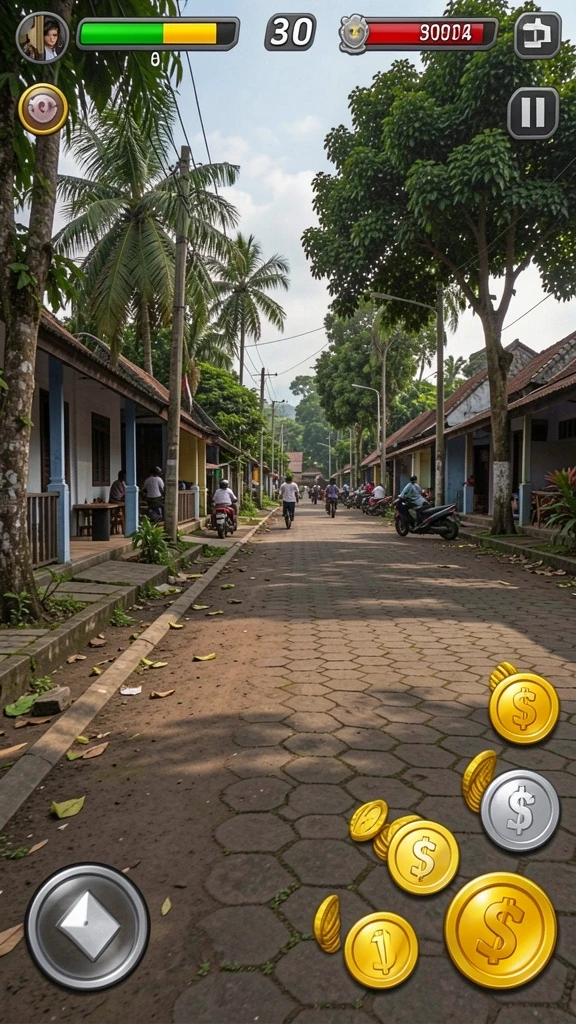 Pemandangan latar belakang yang epik dan mendetail.
