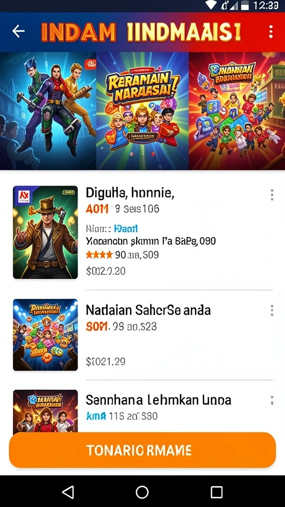 Beragam pilihan tema permainan yang menarik.