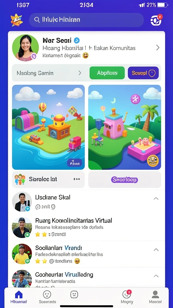 Tampilan awal yang menarik dan penuh warna.